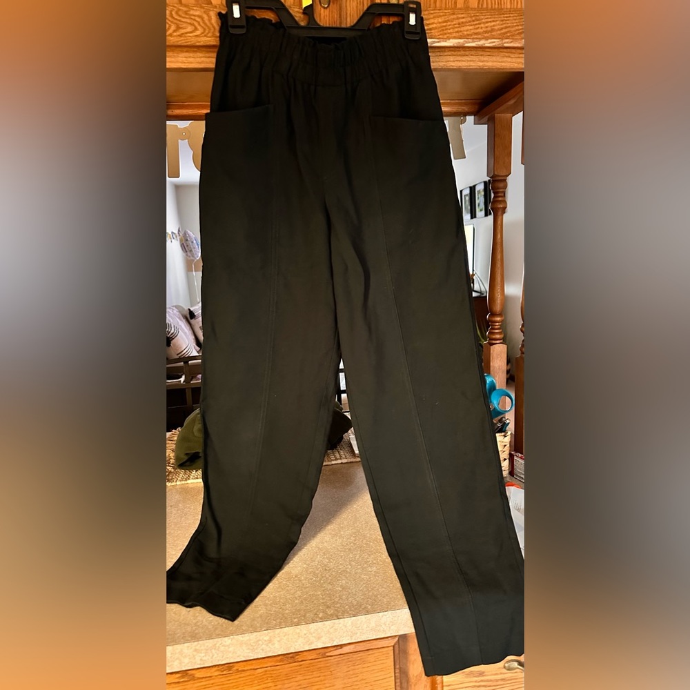 Linen blend ankle pants